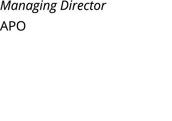 Managing Director APO