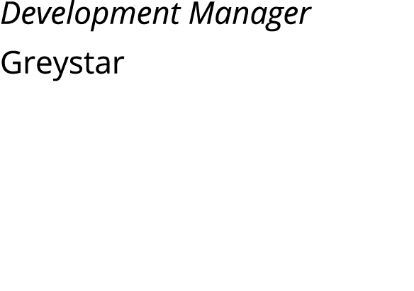 Development Manager Greystar