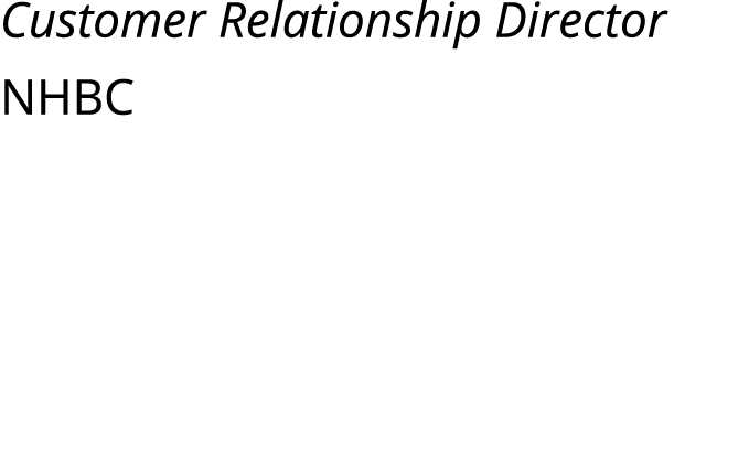 Customer Relationship Director NHBC